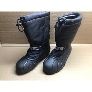 Sorel Black Snow Boots Youth Size 3 With Removable Liners NY1799 011